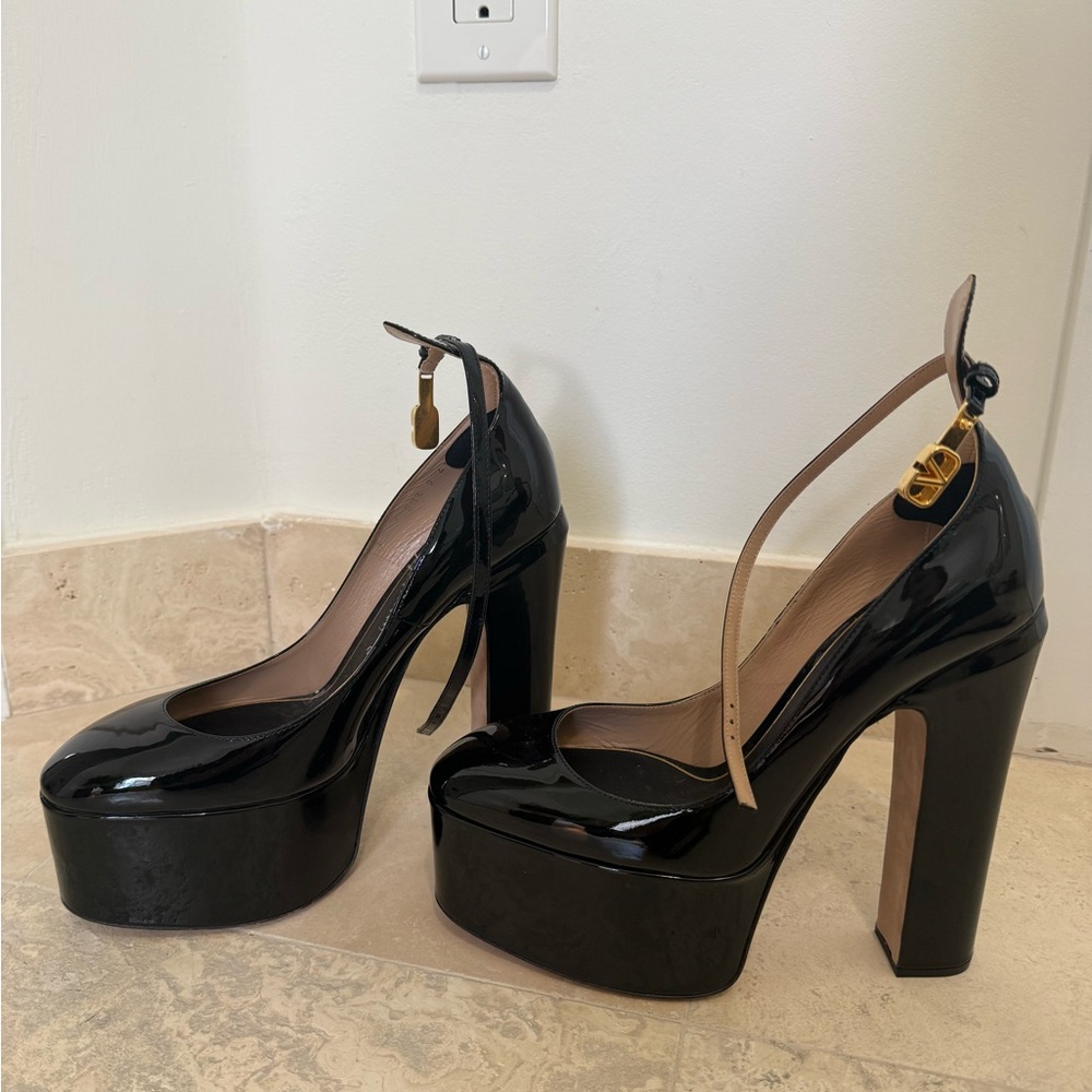Valentino Black Platform Heels